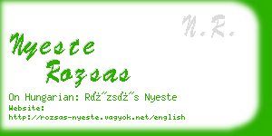 nyeste rozsas business card